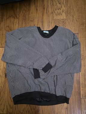 Vintage Men's Black & White Patterned Golf Pullover sz XL